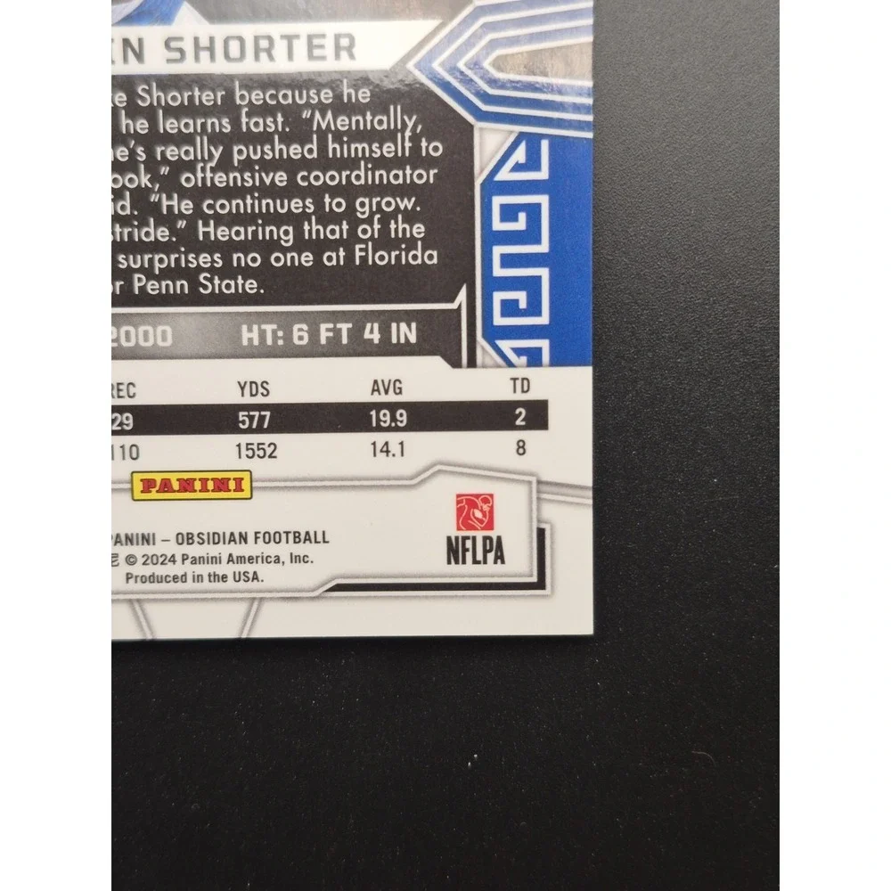 2023 Panini Obsidian Justin Shorter #110 Purple Electric Etch /75 Buffalo Bills